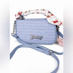 Juicy Couture NWT Drama Queen Flap Crossbody- Dusty Blue